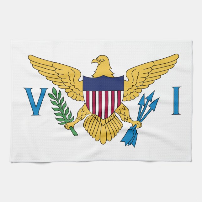 Linge De Cuisine Drapeau des îles Vierges américaines patriotiques (Horizontal)
