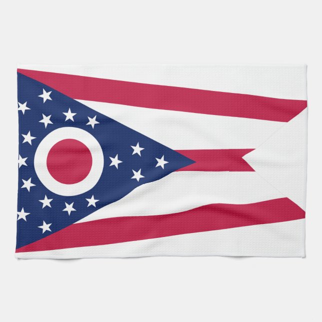 Linge De Cuisine Drapeau d'état de l'Ohio (Horizontal)