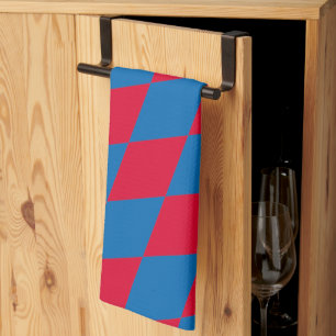 Linge De Cuisine Drapeau diamant Bavière bleu et rouge Motif
