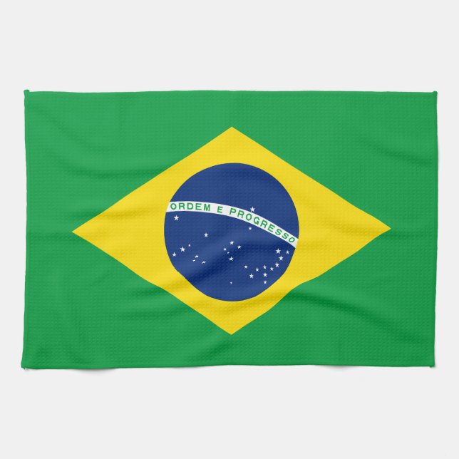 Linge De Cuisine Drapeau du Brésil patriotique (Horizontal)
