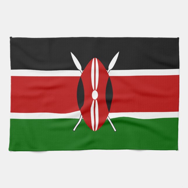 Linge De Cuisine Drapeau du Kenya Massaï Bendera ya Kenya (Horizontal)