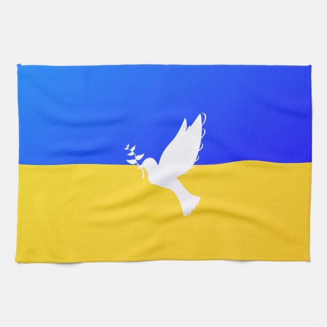 Linge De Cuisine Drapeau d'Ukraine - Dove of Peace - Freedom - Peac (Horizontal)