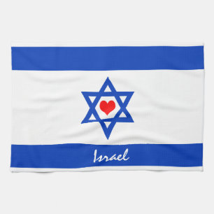 Linge De Cuisine Drapeau et coeur israéliens - Adeptes israéliens d