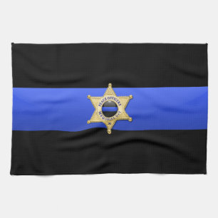 Linge De Cuisine Drapeau et insigne de la Ligne Bleue Mince