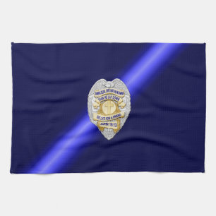 Linge De Cuisine Drapeau et insigne de la Ligne Bleue Mince
