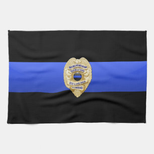 Linge De Cuisine Drapeau et insigne de la Ligne Bleue Mince