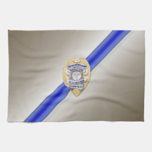 Linge De Cuisine Drapeau et insigne de la Ligne Bleue Mince
