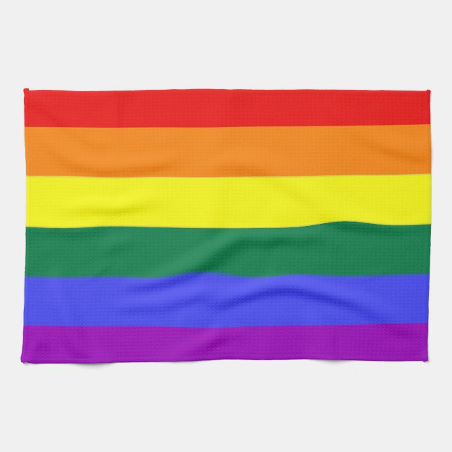 Linge De Cuisine Drapeau Gay Rainbow Pride (Horizontal)