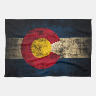 Linge De Cuisine Drapeau grunge du Colorado