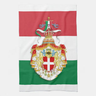 Linge De Cuisine Drapeau italien avec insigne du Royaume d'Italie