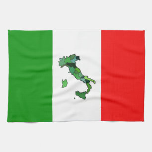 Linge De Cuisine Drapeau italien avec la carte de l'Italie