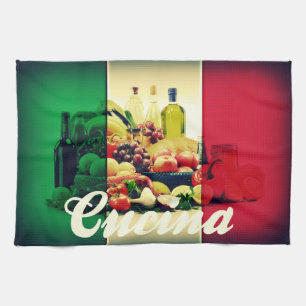 Linge De Cuisine Drapeau italien de Cucina