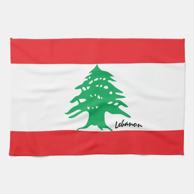Linge De Cuisine Drapeau libanais et cuisine libanaise, mode/sports (Horizontal)