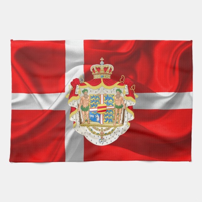 Linge De Cuisine Drapeau-Manteau danois des bras (Horizontal)