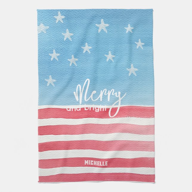 Linge De Cuisine Drapeau Patriotique Moderne (Vertical)