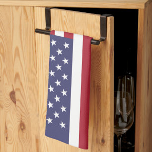 Linge De Cuisine Drapeau rouge blanc et bleu patriotique américain