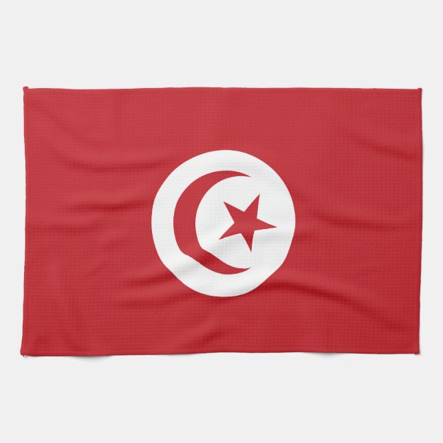 Linge De Cuisine Drapeau tunisien (Horizontal)