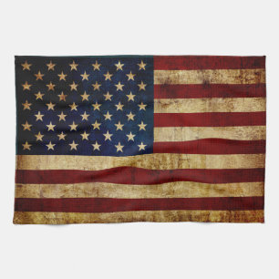 Linge De Cuisine Drapeau USA / Grunged