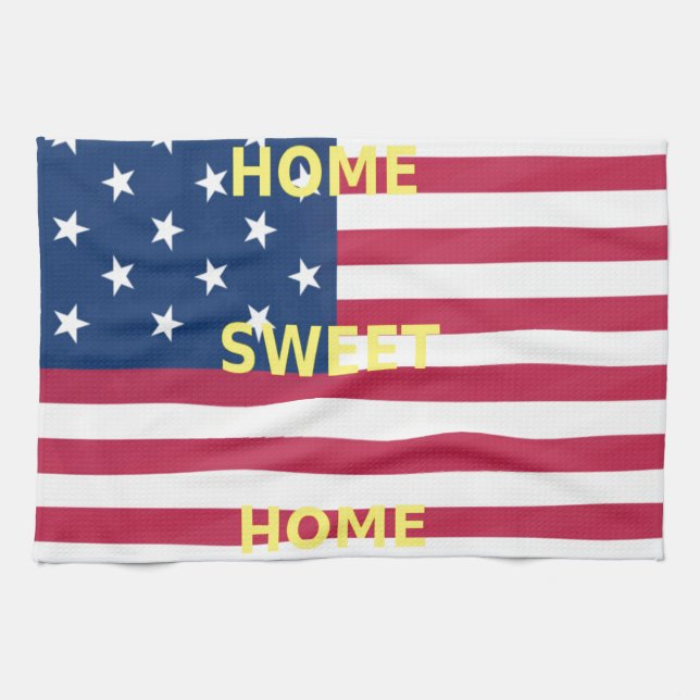 Linge De Cuisine Drapeau USA "Home Sweet Home" Art Imprimer (Horizontal)