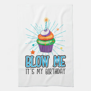 Linge De Cuisine Drôle Cupcake Chandle Blow Me C'est mon anniversai