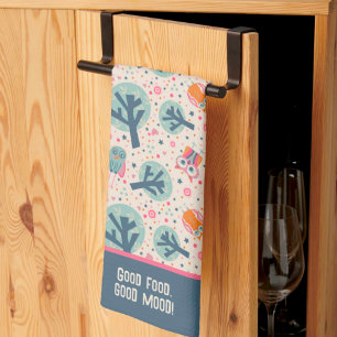 Linge De Cuisine Drôle Cute Ows Motif Citation personnalisée ou nom