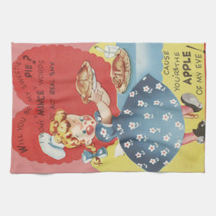 Linge De Cuisine Drôle de serveuse de tarte aux pommes émincées pou
