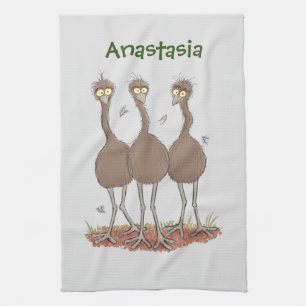 Linge De Cuisine Drôle dessin animé du trio australien emu
