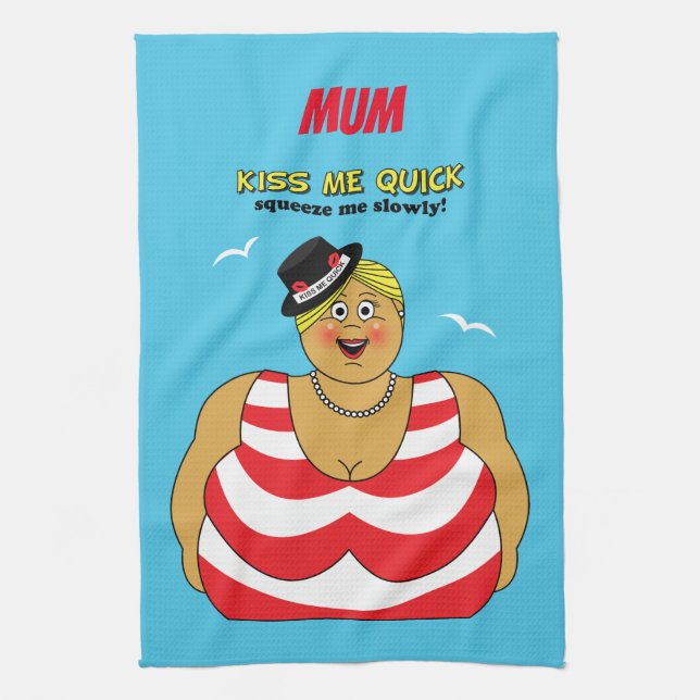 Linge De Cuisine Drôle Kiss Me Quick British Seaside maillot de bai (Vertical)