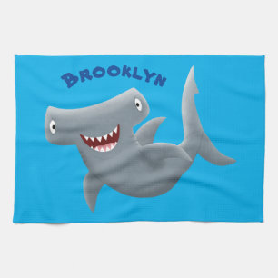 Linge De Cuisine Drôle mignon requin marteau dessin animé