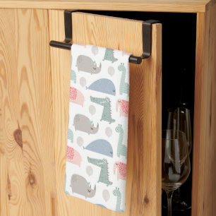 Linge De Cuisine Drôle Visage mignon Doodle Motif animal