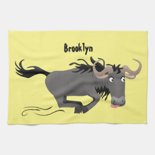 Linge De Cuisine Drôle wildebeest tourner dessin animé illustration