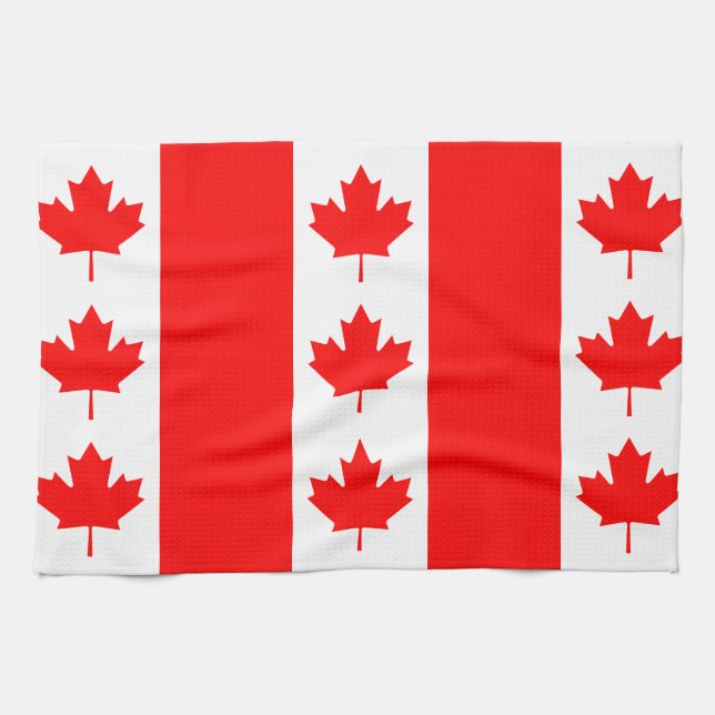 Linge De Cuisine Du Canada de drapeau Canadien oh Canada fièrement (Horizontal)