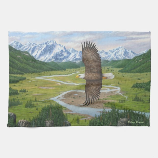Linge De Cuisine Eagle chauve (Horizontal)