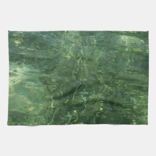 Linge De Cuisine Eau au-dessus de l'herbe marine II (bleu et vert) 