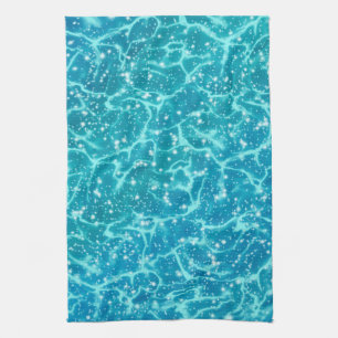 Linge De Cuisine Eau de mer bleue avec étincelles