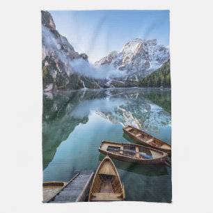 Linge De Cuisine Eau   Pragser Wildsee Dolomites Italie