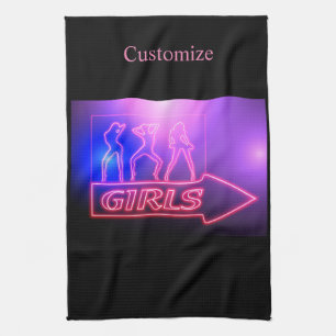 Linge De Cuisine Écrivez les filles roses de Neon Thunder_Cove 