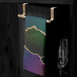 Linge De Cuisine Edgy Agate   Sombre Moody Jewel Tone Mystic Turquo