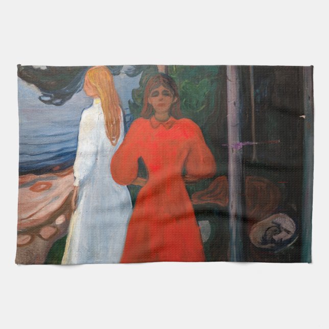 Linge De Cuisine Edvard Munch - Rouge et Blanc (Horizontal)