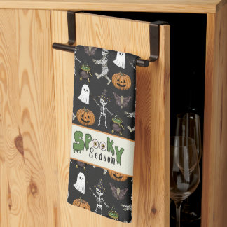 Linge De Cuisine Éffrayant saison Black Halloween Motif