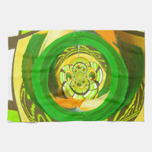 Linge De Cuisine Elégance d'or : Beau art rose jaune africain