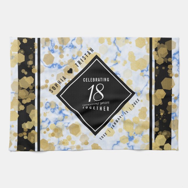 Linge De Cuisine Élégant 18ème anniversaire de porcelaine (Horizontal)