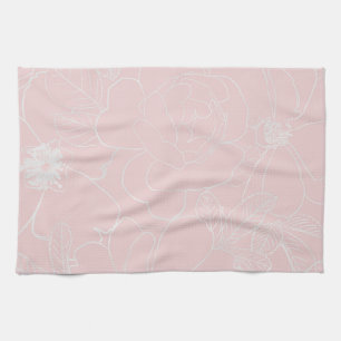 Linge De Cuisine Elégant Argent Rose Floral Dessin Rose Design