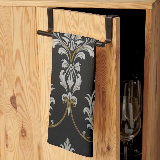 Linge De Cuisine Élégant Damas baroque (Pliage en tiers)