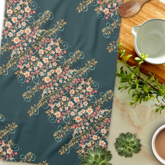 Linge De Cuisine Élégant Design Joli Modèle Floral (Créateur téléchargé)