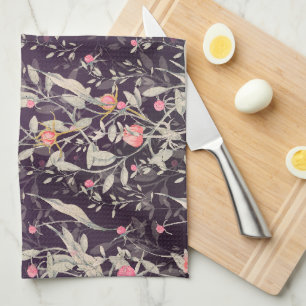 Linge De Cuisine Elégant Jardin Floral Aquarelle Roses & Tulipes