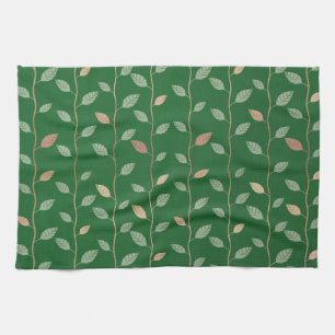 Linge De Cuisine Elegant Leaves et Vines Pattern Paper Texture  