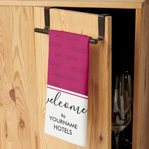 Linge De Cuisine Elégant Magenta Pink Accueil personnalisé