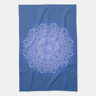 Linge De Cuisine Elégant Mandala bleu avec OM