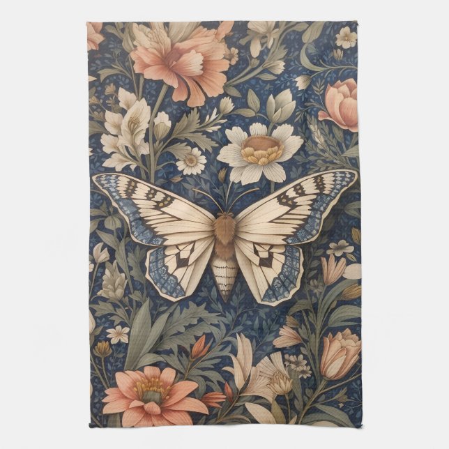 Linge De Cuisine Elégant Moth Vintage William Morris inspiré (Vertical)